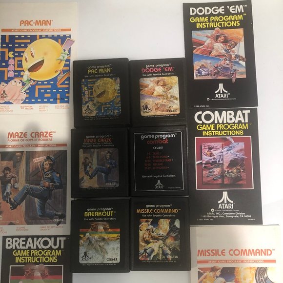 Atari 2600 Video Games and Game Program Instructions Lot of 12 - Picture 1 of 14
